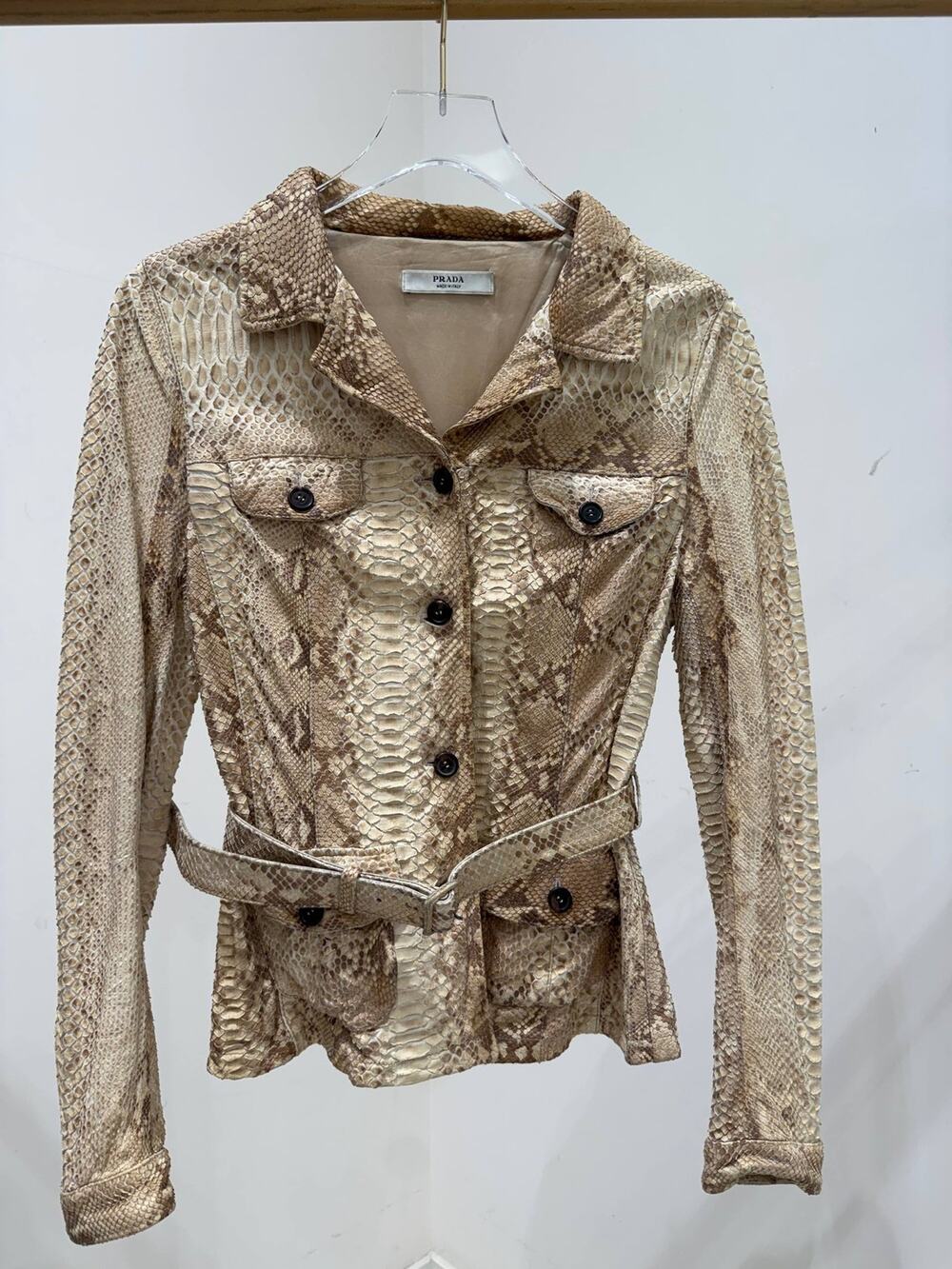 Prada Python Belted Jacket S/S 2004 Runway Sz.M